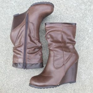 Brown Wedge Boots